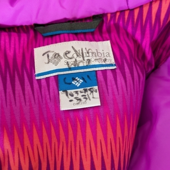 Columbia Horizon Ride Pink Purple Ski Coat Jacket XL 18/20 - Picture 4 of 5